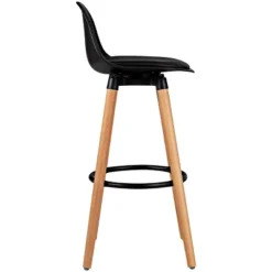 Tangkula Set Of 2 Mid Century Barstool 28.5" Dining Pub Chair W/Leather Padded Seat Black -Tangkula GUEST 59d8126b 07c3 49e5 8fea f3d90c138ae0