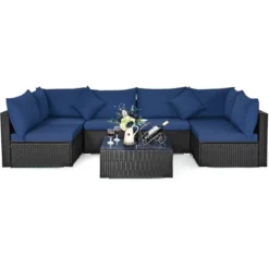 Tangkula 7-Piece Patio PE Rattan Sectional Sofa Furniture Set Wicker Sofa Conversation Set -Tangkula GUEST 5a39fca8 08fd 4e39 a889 c037c97ff849