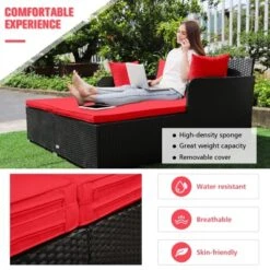 Tangkula Patio Rattan Daybed With 4 Pillows Cushioned Sofa For Outdoor 20 Tangkula Patio Rattan Daybed With 4 Pillows Cushioned Sofa For Outdoor -Tangkula GUEST 5b7896a0 b31a 48b5 a996 1ba44f1d6e69