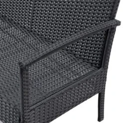 Tangkula 4 PCS Rattan Wicker Furniture Set Loveseat Sofa Cushioned Patio Outdoor Black -Tangkula GUEST 5bcc2f27 1b20 4b2d 8b15 48d24095f100