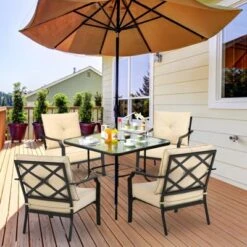 Tangkula Set Of 2 Patio Dining Chairs Outdoor Armchairs W/Padded Cushions For Backyard Garden Balcony -Tangkula GUEST 5c1e0fda 72a1 4ead bc3a 69c8e9115c52