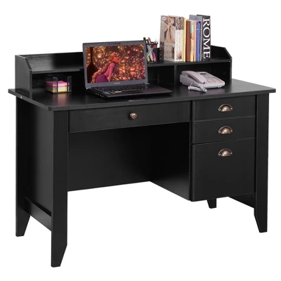 Tangkula Wooden Computer Writing Desk Office Study Table With Drawers Black/Walnut 7 Tangkula Wooden Computer Writing Desk Office Study Table With Drawers Black/Walnut - Image 5