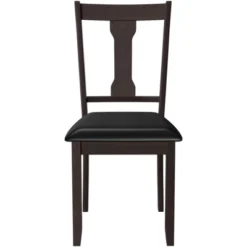 Tangkula Set Of 2 Dining Room Chairs Modern Wood Dining Side Chair High Back Kitchen Chairs With Rubber Wood Frame Black/Coffee -Tangkula GUEST 5ea44b03 2f91 4486 8676 56e62648f6ab