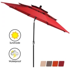 Tangkula Outdoor Auto-tilt Patio Market Umbrella W/ Double Vented -Tangkula GUEST 5ed73bd4 d395 43c7 9b88 a8ffafb285d5
