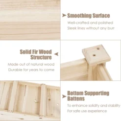 Tangkula Outdoor Wood Planter Raised Garden Bed Elevated Planter Box Kit With Four Holes For Backyard Patio -Tangkula GUEST 60b51b2d b11e 4cdb 8c68 a49acb94b96f