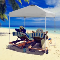 Tangkula 6.6’ X 6.6’ Pop-up Canopy Tent Outdoor Camping Sun Shelter W/ Portable Roller Bag & 4 Weight Bags Blue/ White/ Grey 16 Tangkula 6.6’ X 6.6’ Pop-up Canopy Tent Outdoor Camping Sun Shelter W/ Portable Roller Bag & 4 Weight Bags Blue/ White/ Grey -Tangkula GUEST 614d8903 a027 4bd6 95e0 25d3e7735eba