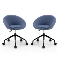 Tangkula Set Of 2 Swivel Home Office Chair Adjustable Accent Chair W/ Flexible Casters -Tangkula GUEST 61e10c3b 0177 4115 8656 3a39c99f1099