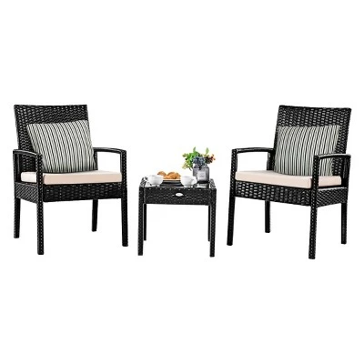 Tangkula Cushioned Outdoor Wicker Rattan Chair Set Patio Furniture Backyard Seat 10 Tangkula Cushioned Outdoor Wicker Rattan Chair Set Patio Furniture Backyard Seat - Image 8