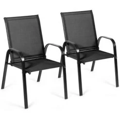 Tangkula 2-Piece Patio Chairs Camping Garden Chairs With Armrest &Backrest -Tangkula GUEST 64475614 4de9 4afa 8343 8534cdc91393