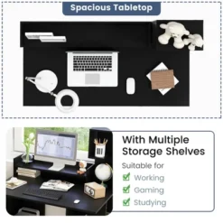 Tangkula 48" Modern Computer Desk Home Office Workstation W/ Hutch & Storage Shelves -Tangkula GUEST 6500bfdc f69c 4cf1 b954 d857b26cbf13