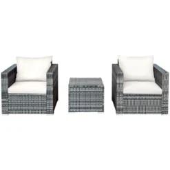 Tangkula 3-Piece Patio Wicker Conversation Set Bistro Rattan Sofa Chair With Washable Cushion 22 Tangkula 3-Piece Patio Wicker Conversation Set Bistro Rattan Sofa Chair With Washable Cushion -Tangkula GUEST 65fe2a69 0b5f 4d0b b42a 362216b3f690