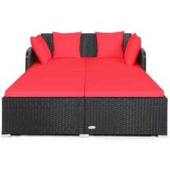 Tangkula Patio Rattan Daybed With 4 Pillows Cushioned Sofa For Outdoor 23 Tangkula Patio Rattan Daybed With 4 Pillows Cushioned Sofa For Outdoor -Tangkula GUEST 66205bcb 63e4 4b9c 96e6 c53c598fee98