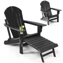 Tangkula Adirondack Chair W/Ergonomic Design&Ottoman Outdoor Armchair HDPE Chair For Yard&Patio Black/Coffee/Grey/Turquoise/White 20 Tangkula Adirondack Chair W/Ergonomic Design&Ottoman Outdoor Armchair HDPE Chair For Yard&Patio Black/Coffee/Grey/Turquoise/White -Tangkula GUEST 663bacf3 3601 4973 a58f 180b571b5b55