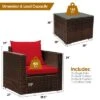 Tangkula 3PCS Patio Rattan Furniture Set With 2 Cushioned Sofas & Coffee Table For Outdoor Turquoise/Black/Navy/Red/Brown 1 Tangkula 3PCS Patio Rattan Furniture Set With 2 Cushioned Sofas & Coffee Table For Outdoor Turquoise/Black/Navy/Red/Brown -Tangkula GUEST 6657a79c 1d6e 4a74 9be1 824b9d853772