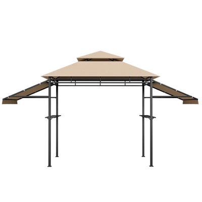 Tangkula 13.5'x 4'Patio BBQ Grill Gazebo Side Awnings Shelves 2-Tier Canopy Outdoor 10 Tangkula 13.5'x 4'Patio BBQ Grill Gazebo Side Awnings Shelves 2-Tier Canopy Outdoor - Image 9