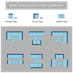 Tangkula 7-Piece Patio PE Rattan Sectional Sofa Furniture Set Wicker Sofa Conversation Set -Tangkula GUEST 672a3c44 ce65 4ea5 b8f5 db231e994fe8