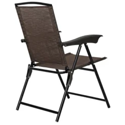 Tangkula Set Of 4 Folding Sling Chairs Steel Armrest Patio Garden Pool Adjustable Back -Tangkula GUEST 67a1aa34 c809 4714 a6c6 76cb2a0c1093