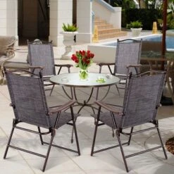 Tangkula 2-Piece Folding Outdoor Patio Chair Sling Back Camping Chair With Armrest & Pillow 21 Tangkula 2-Piece Folding Outdoor Patio Chair Sling Back Camping Chair With Armrest & Pillow -Tangkula GUEST 67a3bcd6 1f55 4d0a be86 afe382241cdd