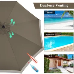 Tangkula 10FT Patio Offset Umbrella 8 Ribs Cantilever Umbrella W/Crank For Poolside Garden -Tangkula GUEST 6953287d 210e 44f4 a8fd 4440de0dea3a