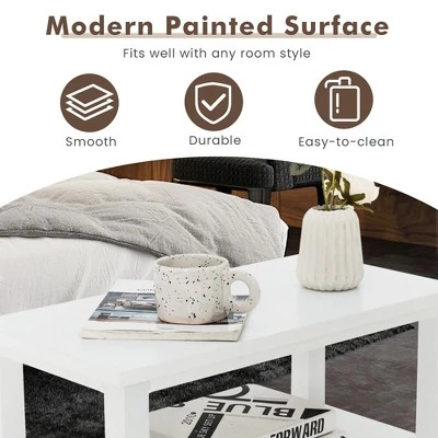 Tangkula 2PCS Nightstand Side End Sofa Table W/ 2 Drawers For Living Room Bedroom White 7 Tangkula 2PCS Nightstand Side End Sofa Table W/ 2 Drawers For Living Room Bedroom White - Image 5