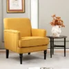 Tangkula Set Of 2 Modern Accent Chair Upholstered Sofa Chair W/ Rubber Wood Legs Yellow 2 Tangkula Set Of 2 Modern Accent Chair Upholstered Sofa Chair W/ Rubber Wood Legs Yellow -Tangkula GUEST 6a5ed62b f16f 41cc b3a2 79aabc223b86