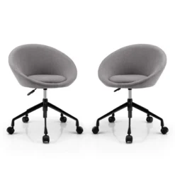 Tangkula Set Of 2 Swivel Home Office Chair Adjustable Accent Chair W/ Flexible Casters -Tangkula GUEST 6c0bad29 0dc3 459c 9e02 9965224a9222