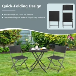 Tangkula 3PCS Patio Bistro Set Folding Wicker Chairs & Table Outdoor Patio Furniture Set -Tangkula GUEST 6c792a5d 33dd 4100 89fa 41b53ead09c2