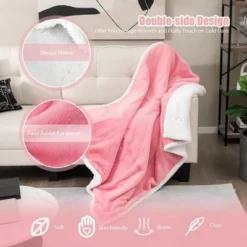 Tangkula Heated Blanket 60" X 50" Electric Blanket Throw, Warming Blanket With 10 Heating Levels, 9H Timer Auto Shut Off, Overheat Protection Pink -Tangkula GUEST 6cc2177f bed6 477d aaa2 76406e4e6bfd