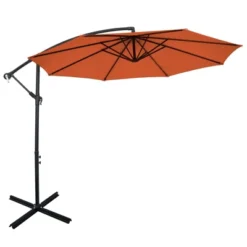 Tangkula 10FT Patio Offset Umbrella 8 Ribs Cantilever Umbrella W/Crank For Poolside Garden -Tangkula GUEST 6eee1bb0 ce6f 49a7 9f92 69d1c39a0d08