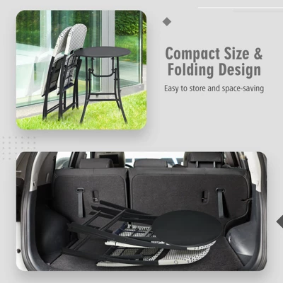 Tangkula 3PCS Patio Rattan Furniture Set Outdoor Chairs & Coffee Table Wicker Bistro Table Set For Balcony Lawn Garden 7 Tangkula 3PCS Patio Rattan Furniture Set Outdoor Chairs & Coffee Table Wicker Bistro Table Set For Balcony Lawn Garden - Image 5