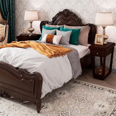 Tangkula 2PCS End Side Table W/ Drawer Shelf Nightstand Rubber Wood Classic Espresso 3 Tangkula 2PCS End Side Table W/ Drawer Shelf Nightstand Rubber Wood Classic Espresso