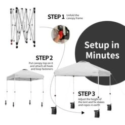 Tangkula 6.6’ X 6.6’ Pop-up Canopy Tent Outdoor Camping Sun Shelter W/ Portable Roller Bag & 4 Weight Bags Blue/ White/ Grey 21 Tangkula 6.6’ X 6.6’ Pop-up Canopy Tent Outdoor Camping Sun Shelter W/ Portable Roller Bag & 4 Weight Bags Blue/ White/ Grey -Tangkula GUEST 70d58d9f 99d5 4586 8440 52391aa8962c