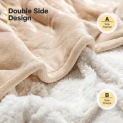 Tangkula Electric Blanket Heated Throw, Flannel Double Side Heating Blanket 50"x60" W/ 5 Heating Levels, Washable Cover White -Tangkula GUEST 710d8e5c a6c3 45dd 9ed6 42defe87c8e0