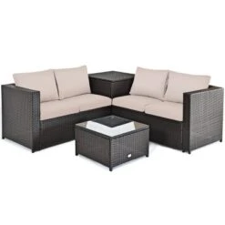 Tangkula 4 PCS Patio Rattan Furniture Set Wicker Conversation Set W/Storage Box 14 Tangkula 4 PCS Patio Rattan Furniture Set Wicker Conversation Set W/Storage Box -Tangkula GUEST 71901066 47ce 48e3 9781 6a9363eb901e
