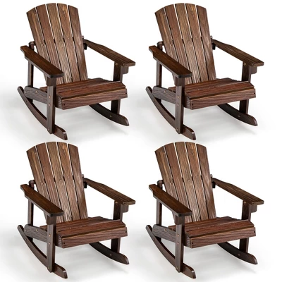 Tangkula 4PCS Kid Adirondack Rocking Chair Outdoor Solid Wood Slatted Seat Backrest 12 Tangkula 4PCS Kid Adirondack Rocking Chair Outdoor Solid Wood Slatted Seat Backrest - Image 10
