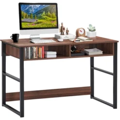 Tangkula Computer Desk Study Writing Table W/2 Drawers Workstation For Home Office -Tangkula GUEST 72551f75 de1a 4158 868e a05d7d9f7143