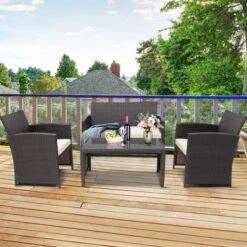 Tangkula 8PCS Outdoor Patio Furniture Sets Weather-Resistant Rattan Sofas W/ Soft Cushion White -Tangkula GUEST 73dddd6c 7d5b 4751 a442 3bf8099dcef4