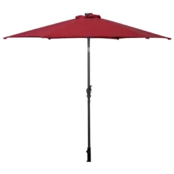 Tangkula 9' Outdoor Patio Umbrella Offset W/LED Light No Base Beige/Burgundy/Tan -Tangkula GUEST 750f6119 12be 49d5 9117 9a29da311087