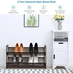 Tangkula Iron Shoe Shelf 2/3/4-Tier Space Saving Layered Shoes Shelving Shoes Storage Organizer 18 Tangkula Iron Shoe Shelf 2/3/4-Tier Space Saving Layered Shoes Shelving Shoes Storage Organizer -Tangkula GUEST 7653262a 036d 40b4 84ab 95762a598f79