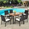 Tangkula 7PCS Patio Rattan Furniture Dining Set Wooden Table Cushioned Chair -Tangkula GUEST 778b0e79 145b 4dd6 83c1 517059a725a9