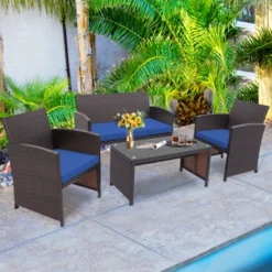 Tangkula 8PCS Outdoor Patio Furniture Sets Weather-Resistant Rattan Sofas W/ Soft Cushion Navy -Tangkula GUEST 77fe8c55 b12a 4bdc 8c5d 7cb3a5c84204