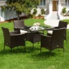 Tangkula 5 PCS Outdoor Rattan Dining Set Patio Wicker Conversation Set W/Cushioned Chair & Glass Table 2 Tangkula 5 PCS Outdoor Rattan Dining Set Patio Wicker Conversation Set W/Cushioned Chair & Glass Table -Tangkula GUEST 781c975d 14ae 48c9 a38c f3115cbd019d