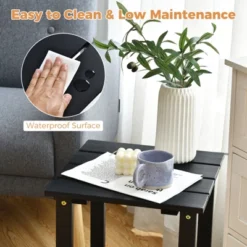 Tangkula 3PCS Patio Adirondack Chair Side Table Set Solid Wood Garden Deck Bistro Set Classic Furniture -Tangkula GUEST 78d950c6 a338 4dc2 93ac 88d1526caac4