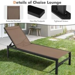 Tangkula Aluminum Patio Chaise Lounge Outdoor Adjustable Lounge Chair W/ 6-Position Backrest 14 Tangkula Aluminum Patio Chaise Lounge Outdoor Adjustable Lounge Chair W/ 6-Position Backrest -Tangkula GUEST 79102ddc 41e5 46ab 9964 67a0b4513fa7