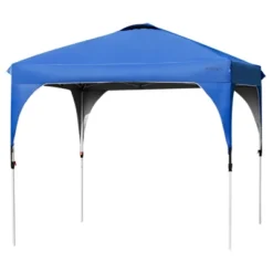 Tangkula Pop-up Canopy Tent 10’ X 10’ Height Adjustable Commercial Instant Canopy W/ Portable Roller Bag Blue/ White/ Grey -Tangkula GUEST 7b298018 6223 4fe5 992f 764ee75eaf88