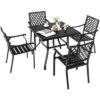 Tangkula 4PCS Stackable Patio Dining Chairs Outdoor Metal Bistro Chairs W/ Curved Armrests -Tangkula GUEST 7b426153 8566 483d a374 7853e2f49df5