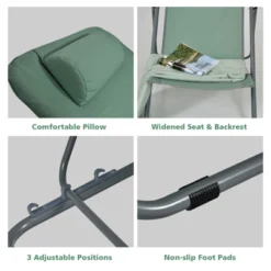 Tangkula 2 PCS Beach Chair Lounger Reclining Folding Chair W/3-Position Adjustable Backrest Blue/Orange/Green 20 Tangkula 2 PCS Beach Chair Lounger Reclining Folding Chair W/3-Position Adjustable Backrest Blue/Orange/Green -Tangkula GUEST 7b79a755 f2a7 40a5 9510 a83e7dd74f0a