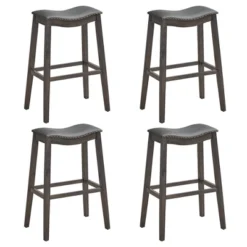 Tangkula Set Of 4 Saddle Bar Stools Bar Height Kitchen Chairs W/ Rubber Wood Legs 23 Tangkula Set Of 4 Saddle Bar Stools Bar Height Kitchen Chairs W/ Rubber Wood Legs -Tangkula GUEST 7c456ac7 35fb 4223 ba5f 0662dac63a31