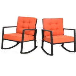 Tangkula 2PCS Outdoor Wicker Rocking Chairs Glider Rattan Rocker Recliner With Cushion 25 Tangkula 2PCS Outdoor Wicker Rocking Chairs Glider Rattan Rocker Recliner With Cushion -Tangkula GUEST 7e4b04dc 6633 421c 92dd 3c8401b4b483