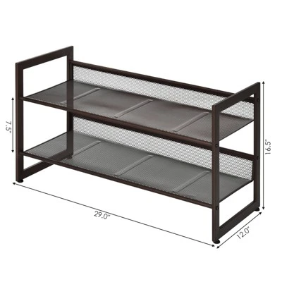 Tangkula Iron Shoe Shelf 2/3/4-Tier Space Saving Layered Shoes Shelving Shoes Storage Organizer 6 Tangkula Iron Shoe Shelf 2/3/4-Tier Space Saving Layered Shoes Shelving Shoes Storage Organizer - Image 4